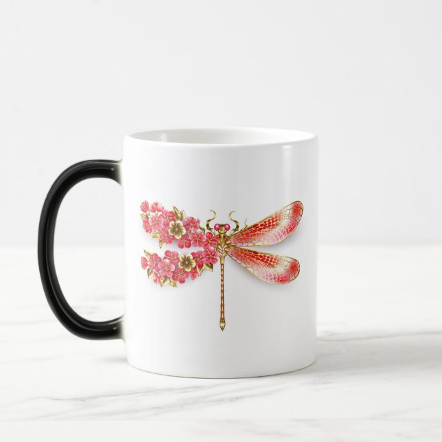 Blume Dragonfly mit Schmucksakura Verwandlungstasse (Links)