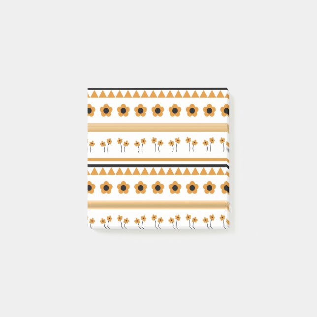 Blume-Dreieck-Muster für Grenzstreifen Post-it Klebezettel (Vorderseite)