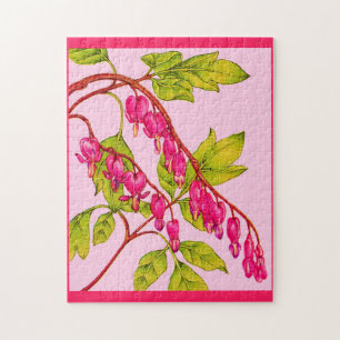 Blume drucken blutende Herzen Puzzle