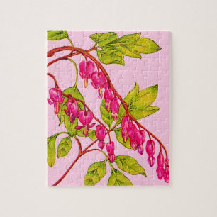 Blume drucken blutende Herzen Puzzle
