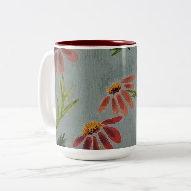 Blume drucken Kaffee Tasse  (Vorderseite Links)