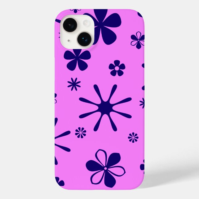 Blume Druckfarben und Lila Case-Mate iPhone Hülle (Rückseite)