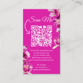 Blume dunkelrosa QR-Code für Hochzeit scannen mich Begleitkarte
