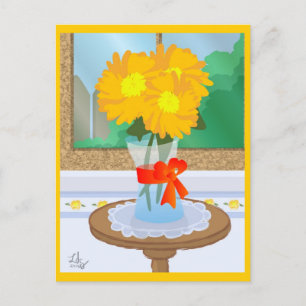 Blume durch eine Windows-Postkarte Postkarte