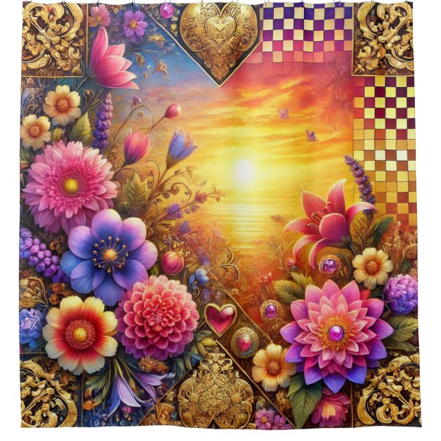 Blume Duschvorhang (Vorderseite)