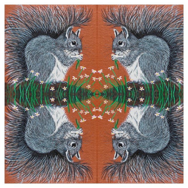 Blume Eichhörnchen Stoff (Muster)