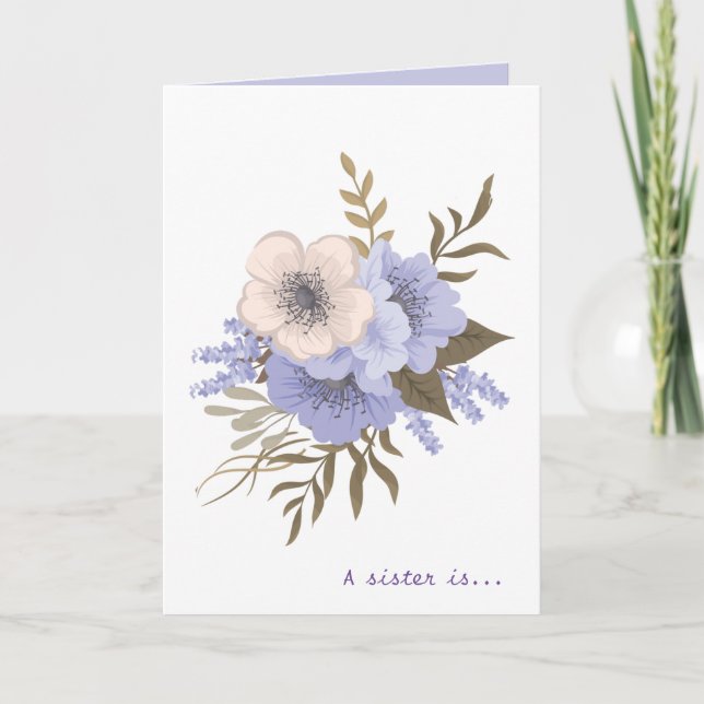 Blume, eine Schwester ist Gottes Wegweiser Karte (Vorderseite)