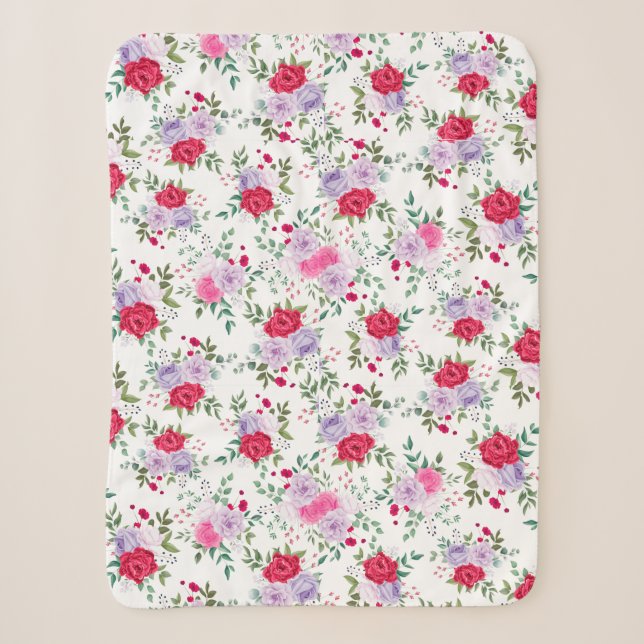 Blume - Einfache Farben Sherpadecke (Vorderseite)