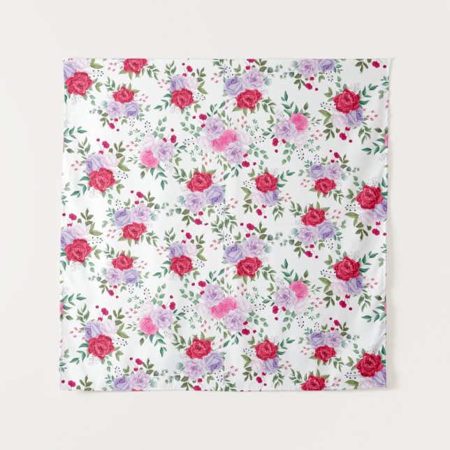 Blume - Einfache Farben Wandteppich (Vorderseite)