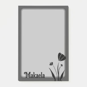 Blume - Einfache Silhouette, Personalisiert Post-it Klebezettel