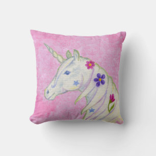 Blume Einhorn auf Rosa Kissen