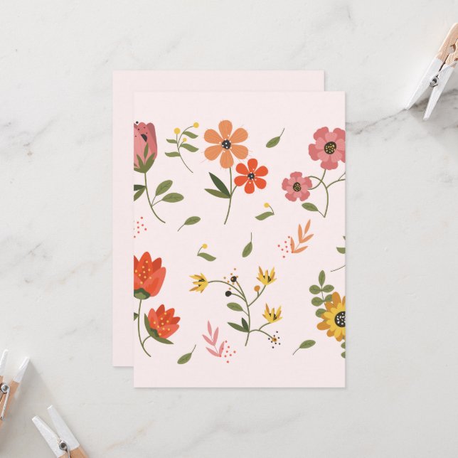 Blume Einladung (Vorderseite/Rückseite Beispiel)