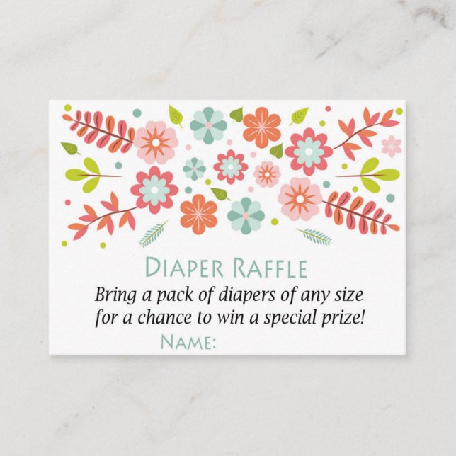 Blume Eintrittskarten für Windeln Platzkarte (Vorderseite)