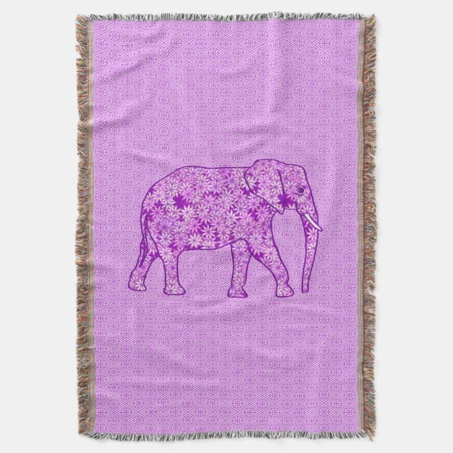 Blume Elefant - Amethyst lila Decke (Vorderseite Vertikal)