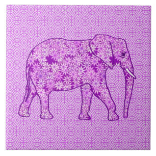 Blume Elefant - Amethyst lila Fliese