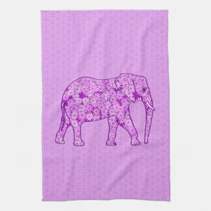 Blume Elefant - Amethyst lila Handtuch