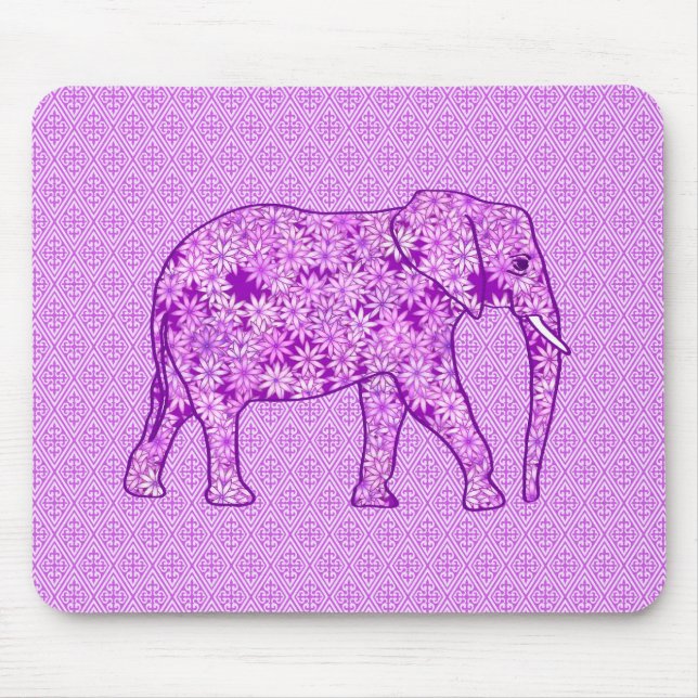 Blume Elefant - Amethyst lila Mousepad (Vorne)