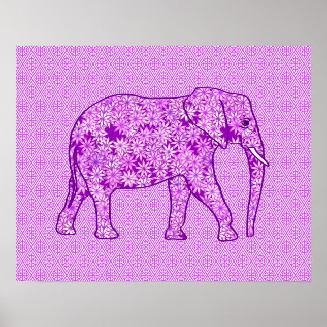 Blume Elefant - Amethyst lila Poster (Vorne)