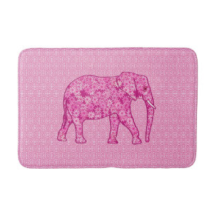 Blume Elefant - Fuchsienrosa Badematte