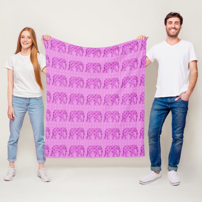 Blume Elefant - Orchid und Magenta Fleecedecke (Beispiel)
