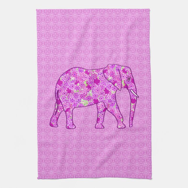Blume Elefant - Orchid und Magenta Handtuch (Vertikal)