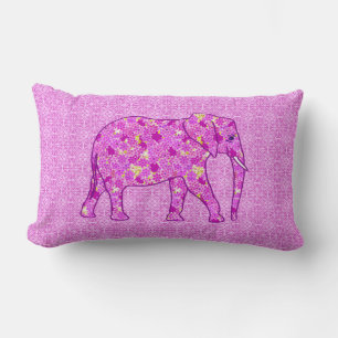 Blume Elefant - Orchid und Magenta Lendenkissen