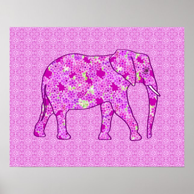 Blume Elefant - Orchid und Magenta Poster (Vorne)