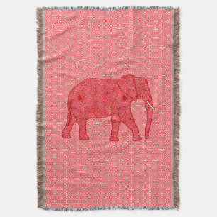 Blume Elefant - tiefrot und korallenrot Decke