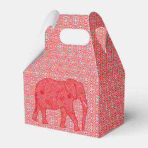 Blume Elefant - tiefrot und korallenrot Geschenkschachtel