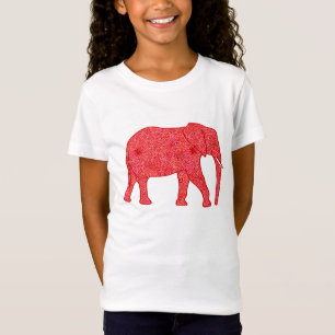 Blume Elefant - tiefrot und korallenrot T-Shirt