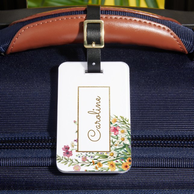 Blume Elegant Personalisiert Gepäckanhänger (Vorderseite Insitu 2)