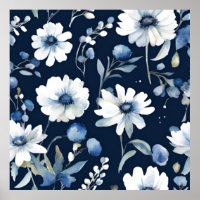 Blume Elegant Wasserfarbe Blau