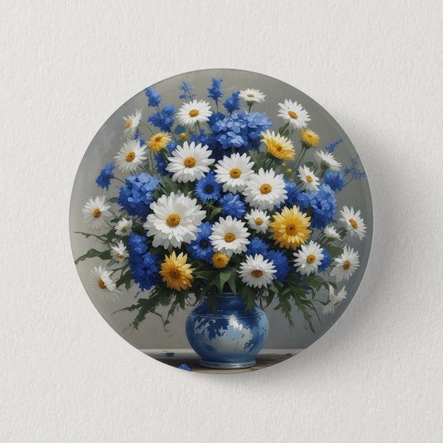 Blume Elegantes Wasser Button (Vorderseite)