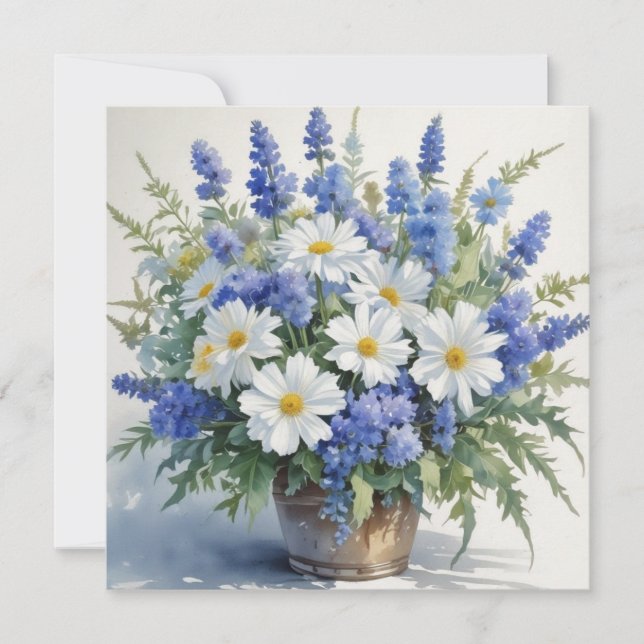 Blume Elegantes Wasser Dankeskarte (Vorderseite)