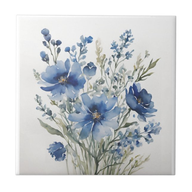 Blume Elegantes Wasser Fliese (Vorderseite)