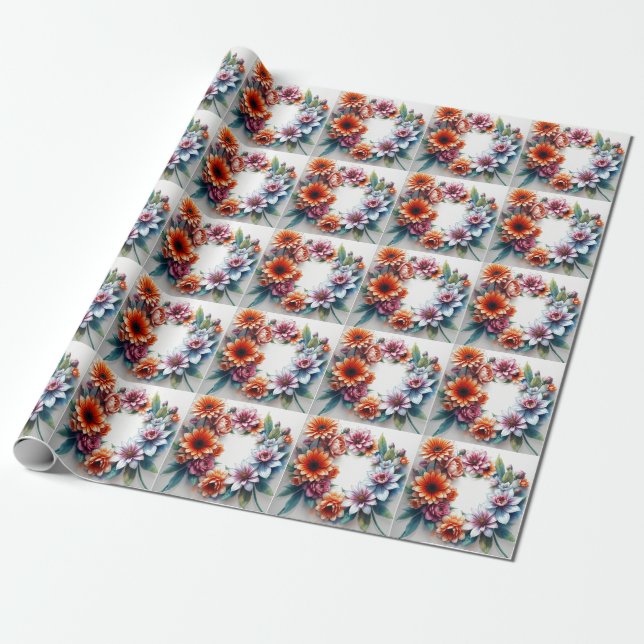 Blume Elegantes Wasser Geschenkpapier (Ungerollt)