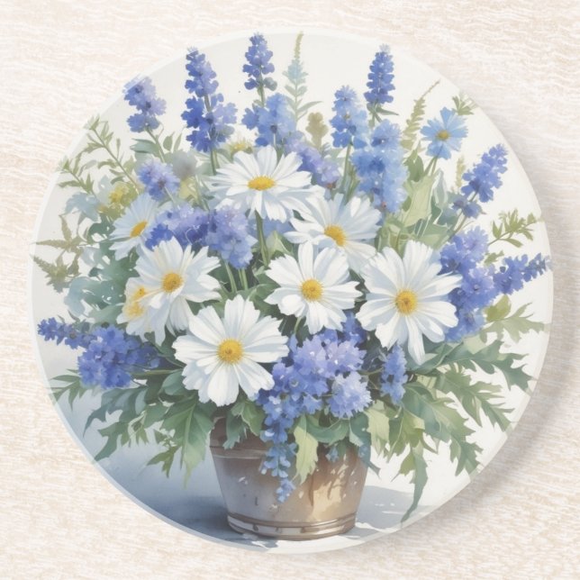 Blume Elegantes Wasser Getränkeuntersetzer (Vorne)