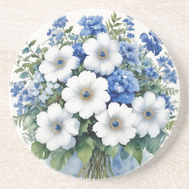 Blume Elegantes Wasser Getränkeuntersetzer (Vorne)