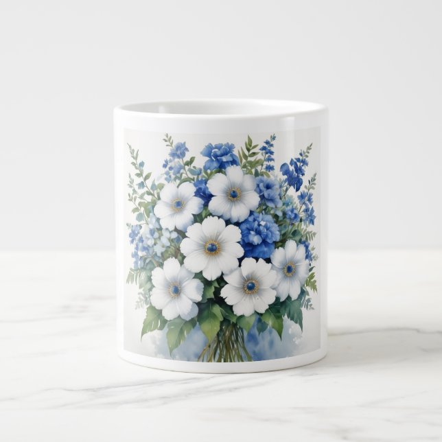 Blume Elegantes Wasser Jumbo-Tasse (Vorderseite)