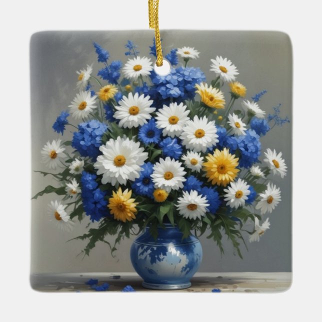 Blume Elegantes Wasser Keramikornament (Vorderseite)