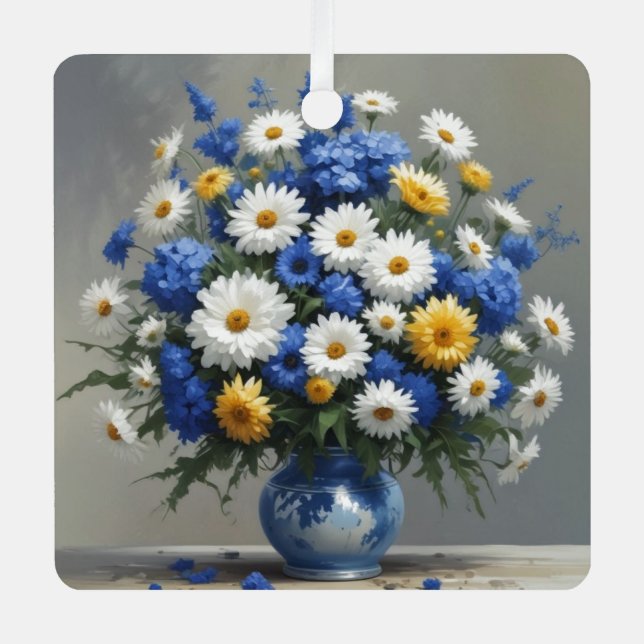 Blume Elegantes Wasser Ornament Aus Metall (Vorderseite)