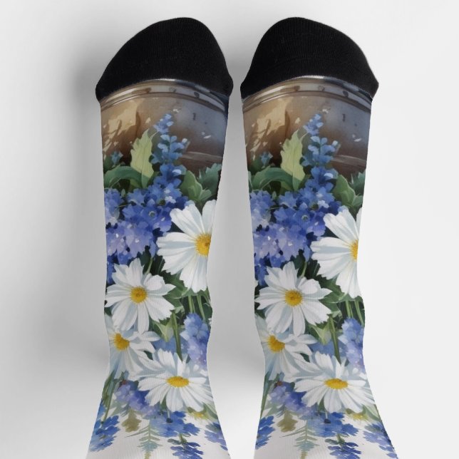 Blume Elegantes Wasser Socken (Oben)