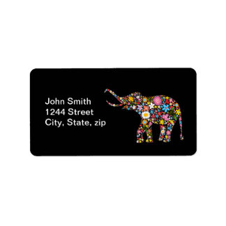 Blume Elephant Adressaufkleber