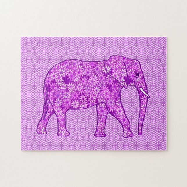 Blume Elephant Amethyst Lila Puzzle (Horizontal)