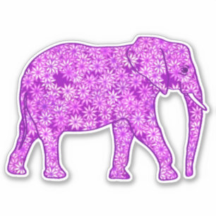 Blume Elephant, Amethyst Lila und Orchid Aufkleber