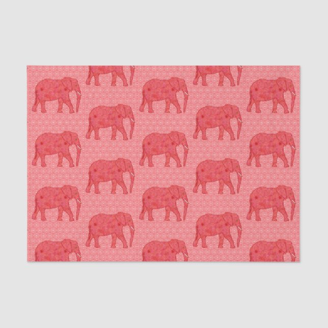 Blume Elephant, Deep Red and Coral Seidenpapier (Vorderseite)