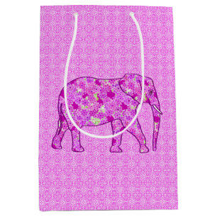Blume Elephant, Orchid und Magenta Mittlere Geschenktüte