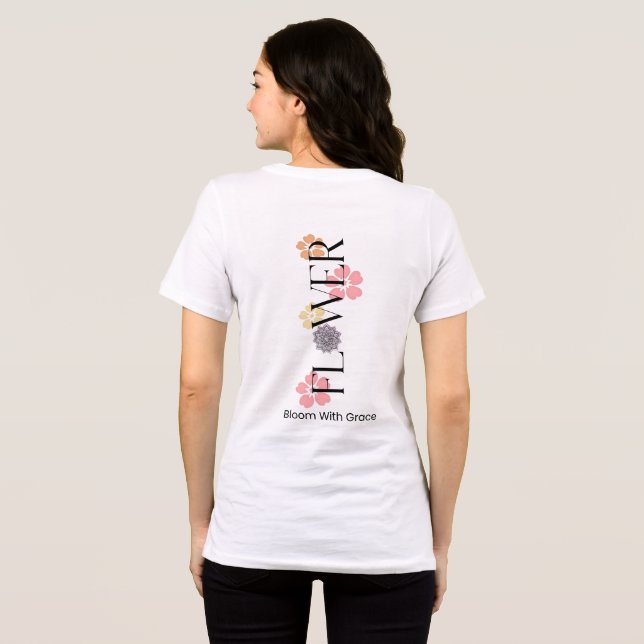 BLUME – Erblühe mit Anmut Tri-Blend Shirt (Rückseite voll)