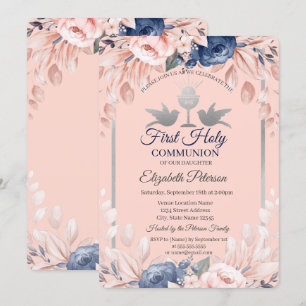 Blume Erste Heilige Kommune Einladung