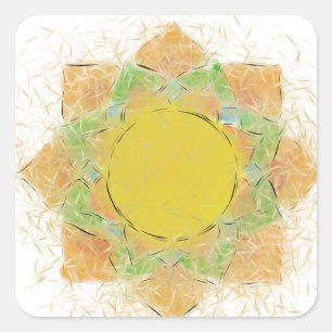 Blume Ethereal Quadratischer Aufkleber